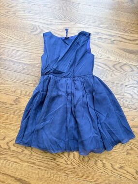 Crewcuts Girls Navy Blue Sleeveless Chiffon Party Dress